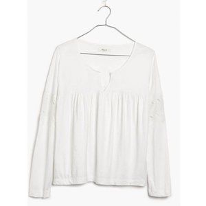 Madewell Lace-Inset Peasant Blouse